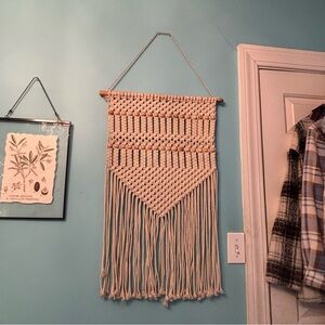 Source Unknown Cream Macramé Boho Wall Tapestry